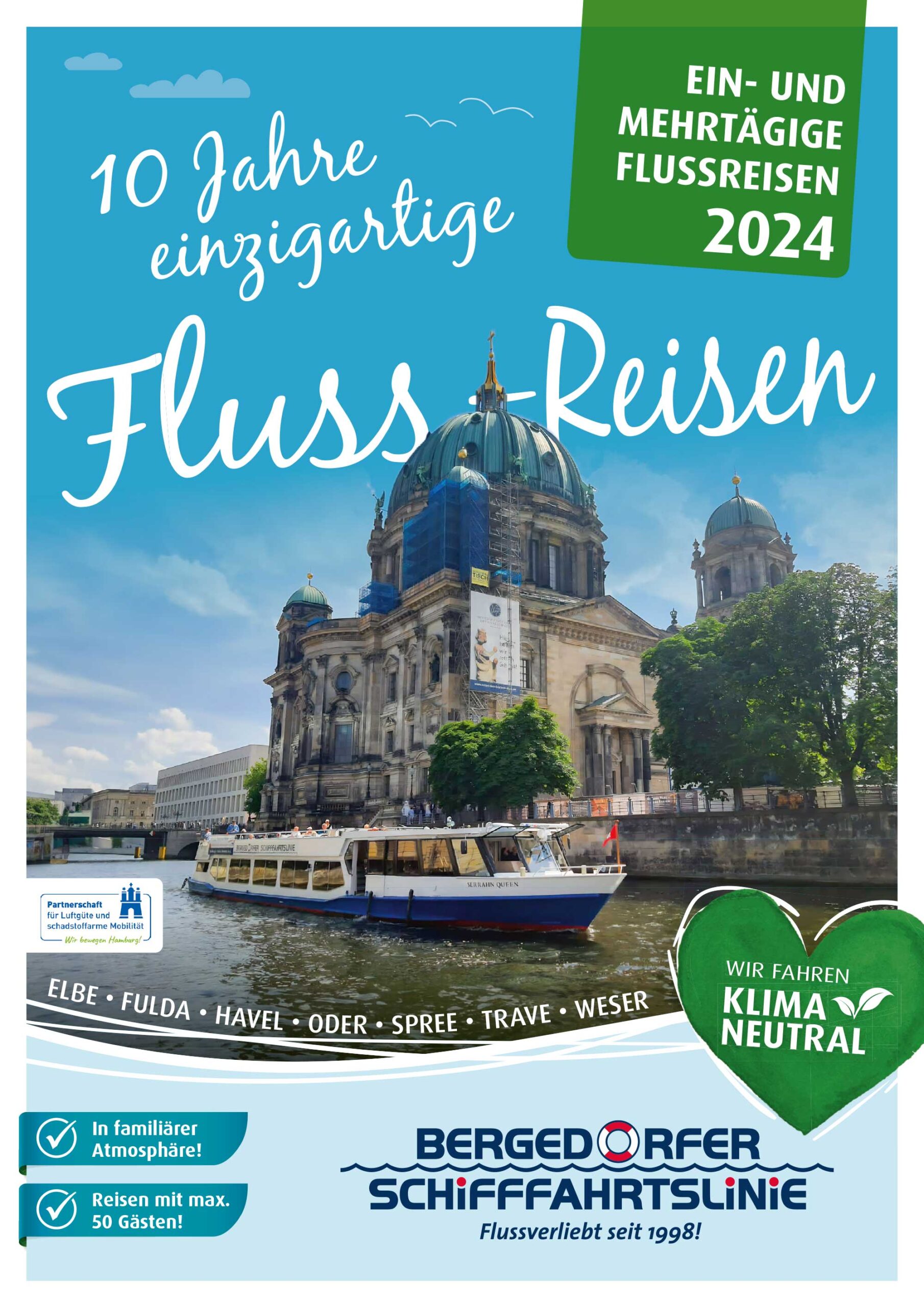 Flussreisen 2024 - Bergedorfer Schifffahrtslinie Hamburg